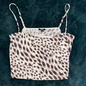 Express Tan Brown Fitted Crop Camisole